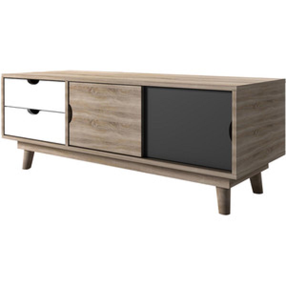 Scandi 2 Drawer TV Media Unit - White – image 5