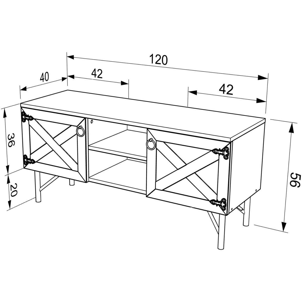 Loft Home - TV Unit  - Walnut – image 7