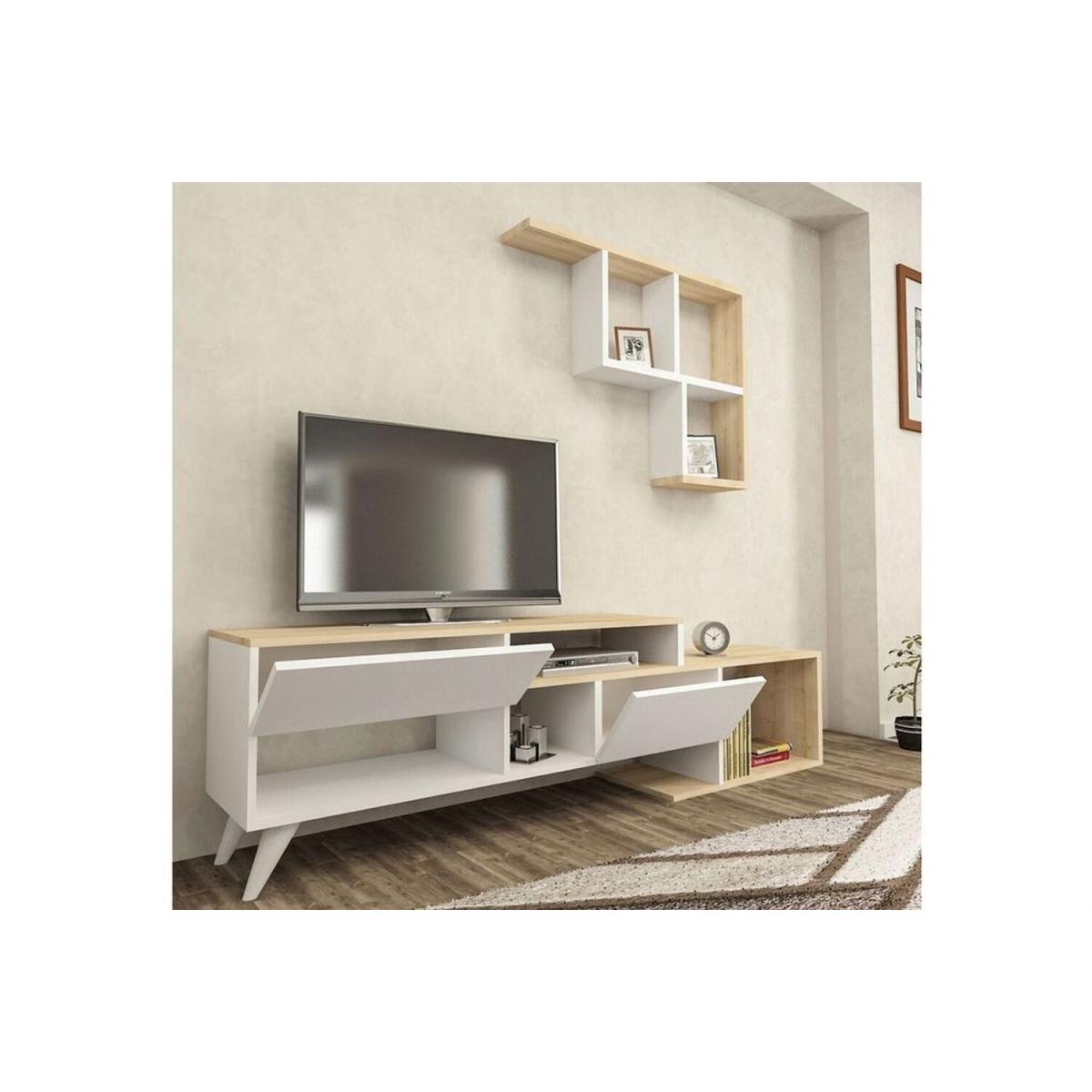 Hadise TV Unit White Oak - White & Oak – image 2