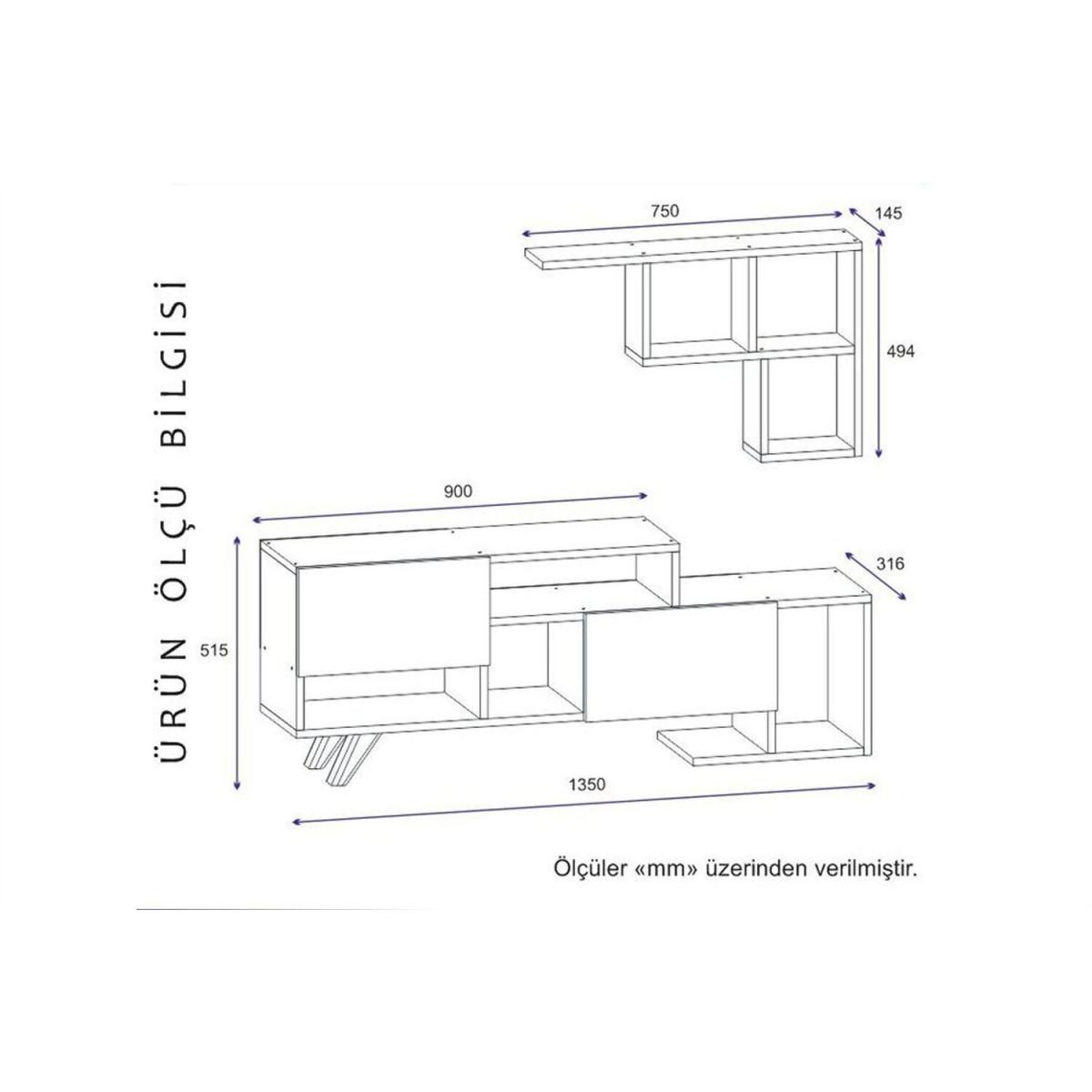 Hadise TV Unit White Oak - White & Oak – image 5
