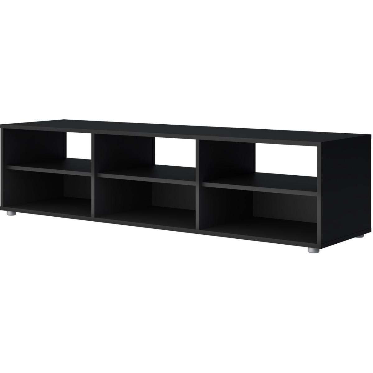 Shelved Media TV Unit - Black – image 3