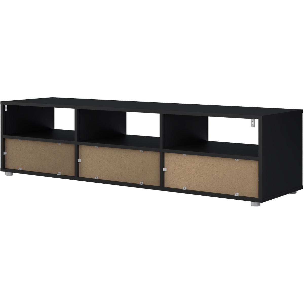 Shelved Media TV Unit - Black – image 4