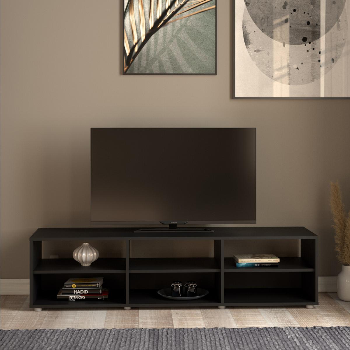 Shelved Media TV Unit - Black – image 5