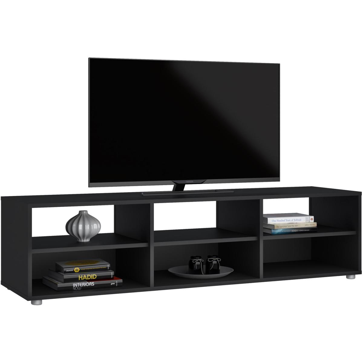 Shelved Media TV Unit - Black – image 6