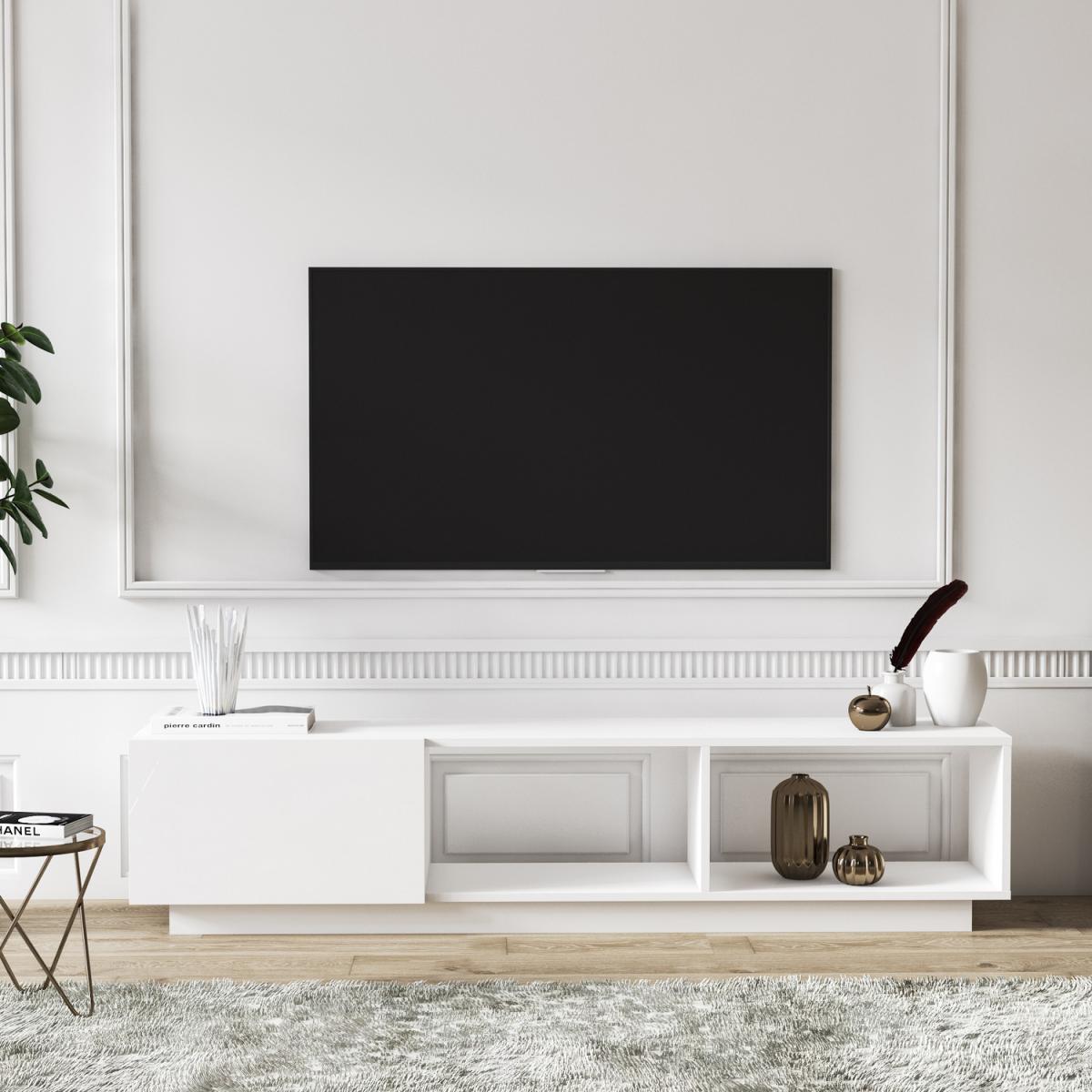 Lepando Modern White TV Stand and Media Console - White – image 2