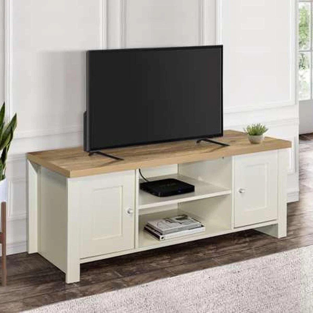 Highgate Large TV Unit - Cream & Oak – image 2