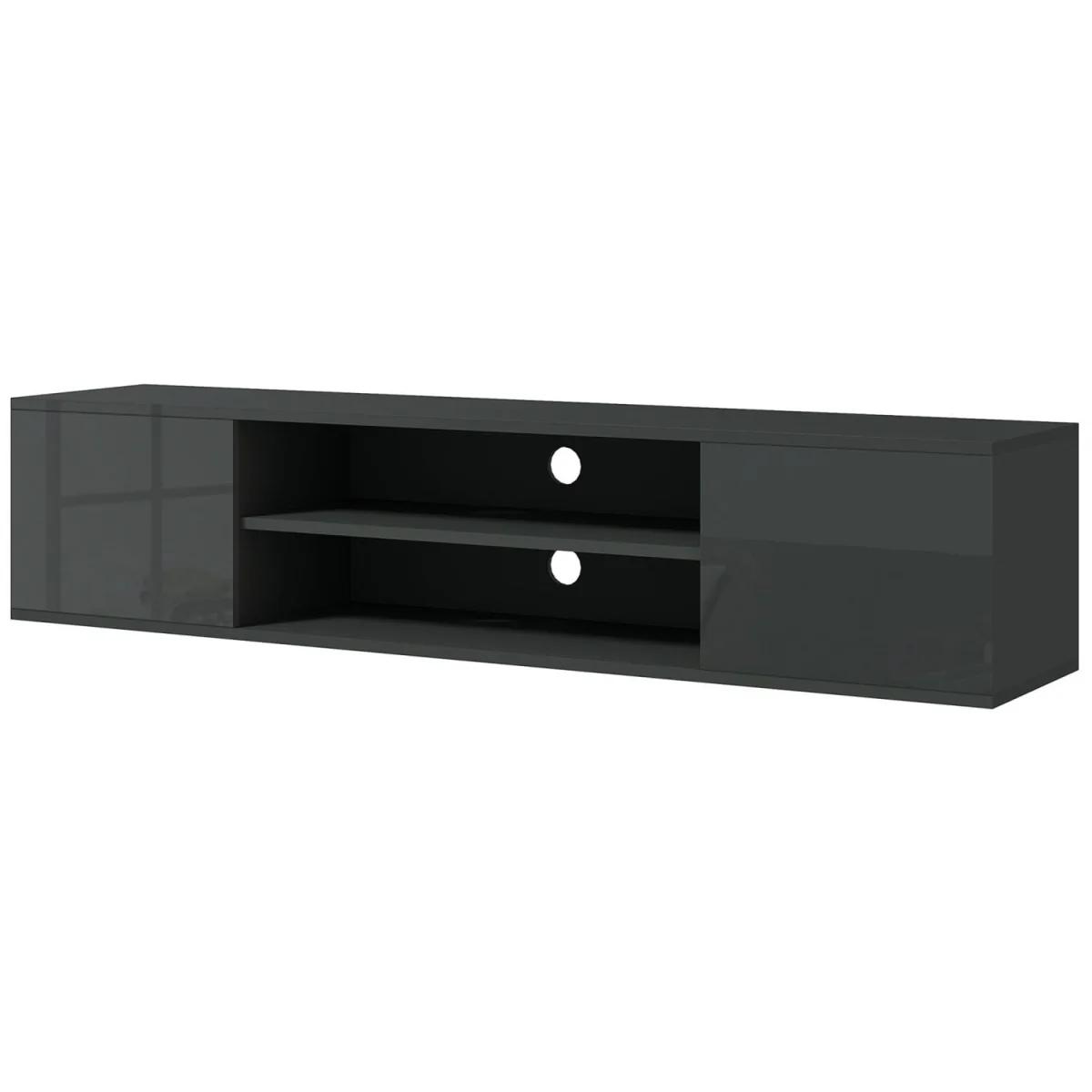 Minoco Grey Floating TV Stand with Shelf and Doors - Fits Up to 60 Inches – image 3
