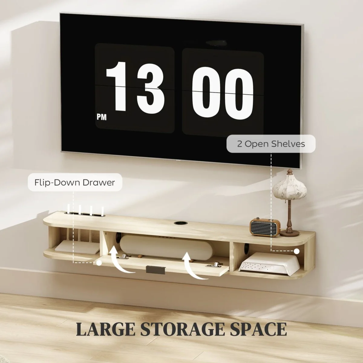 Avalani 120cm Natural Finish Floating TV Unit - Fits Up to 50-inch Screens – image 5