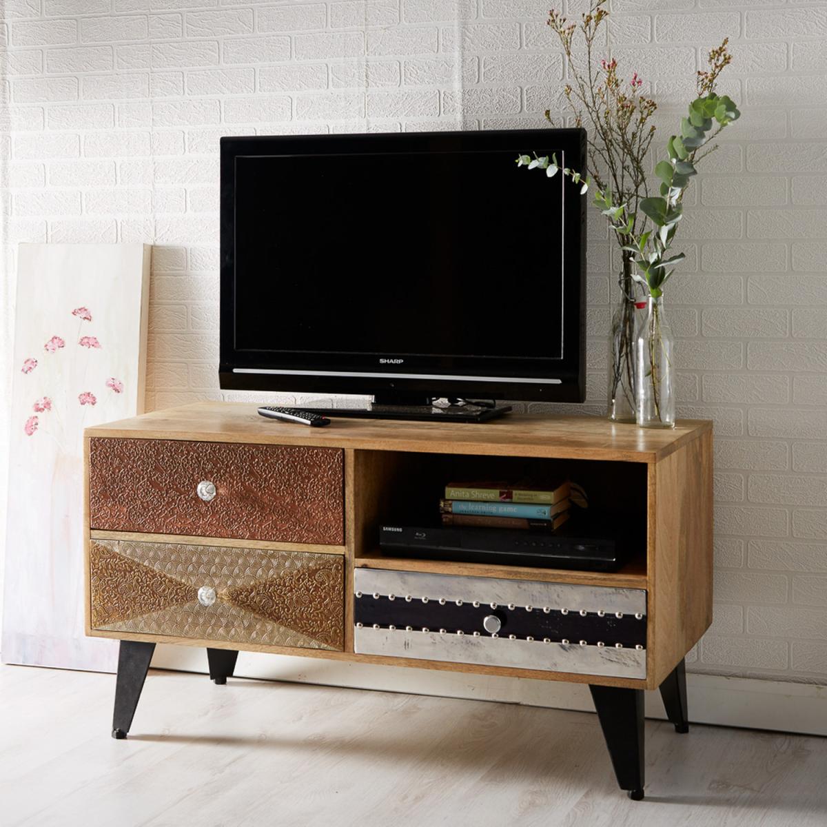 Artisan Reclaimed Wood Small TV Media Unit - Multicolour – image 3