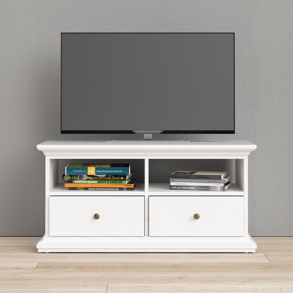 Paris 2-Shelf 2-Drawer TV Unit - White – image 12