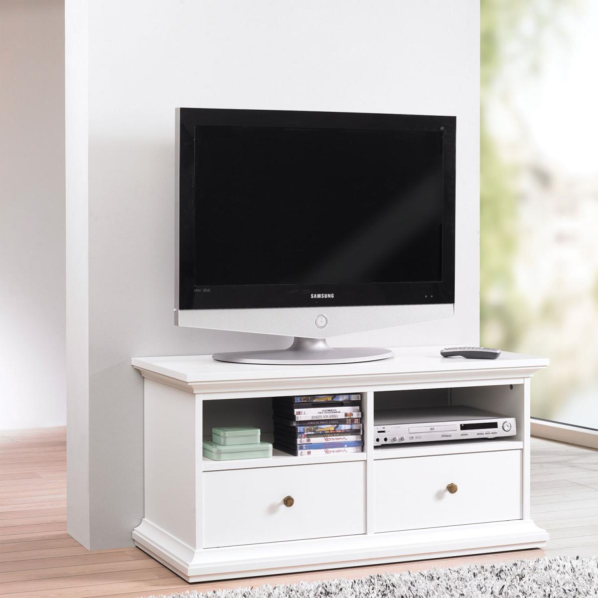 Paris 2-Shelf 2-Drawer TV Unit - White – image 9