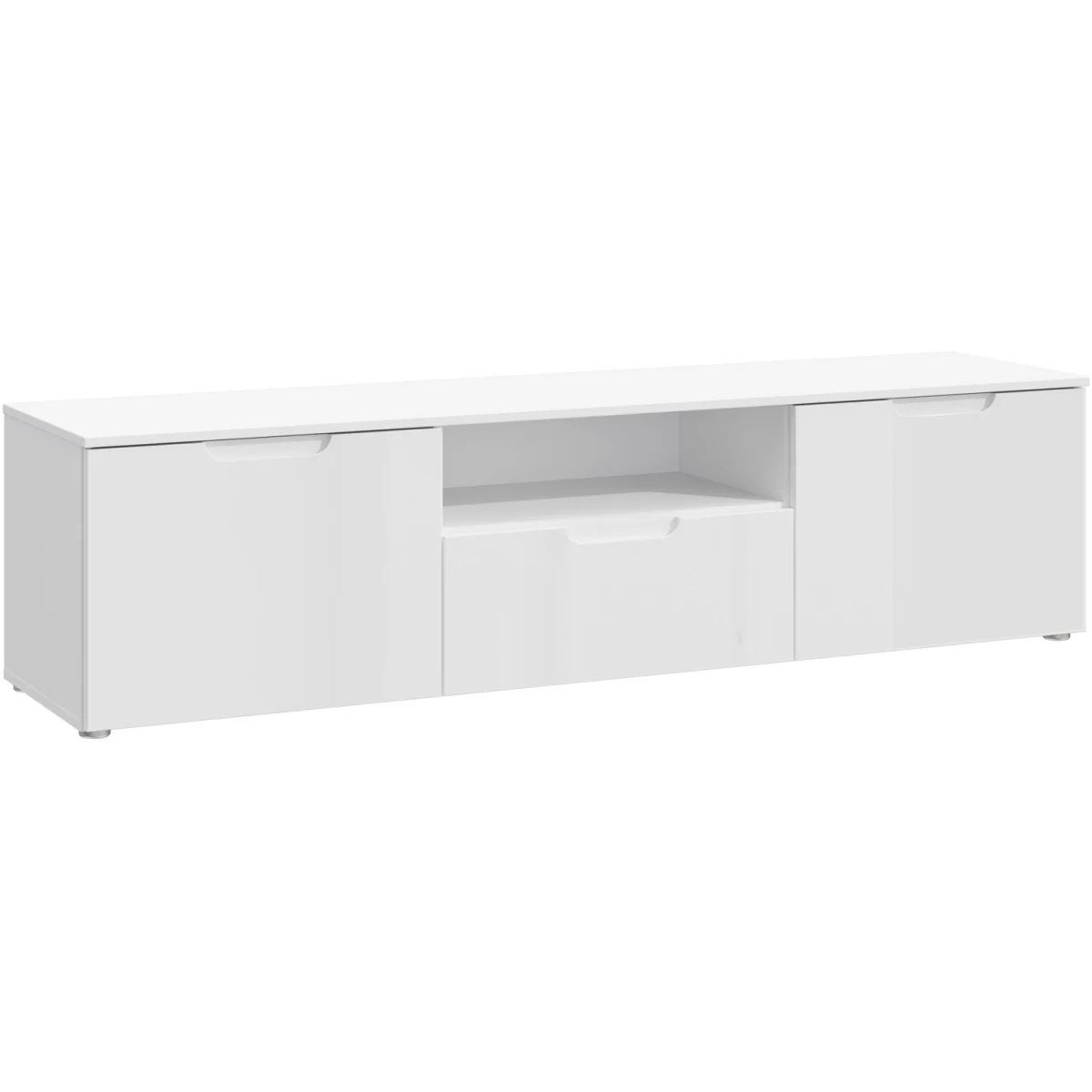 Sienna TV Unit  in White/White High Gloss - White – image 3