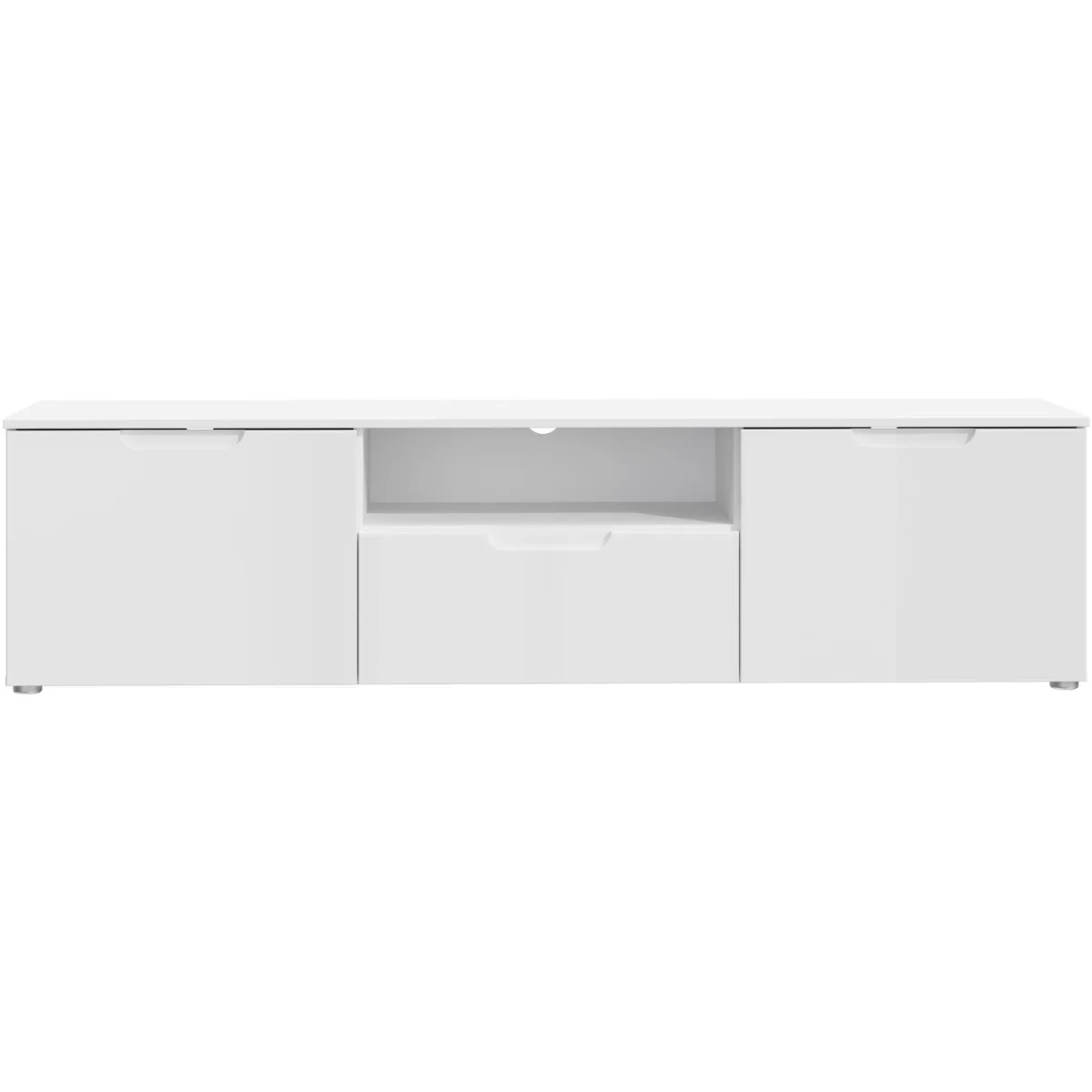 Sienna TV Unit  in White/White High Gloss - White – image 4
