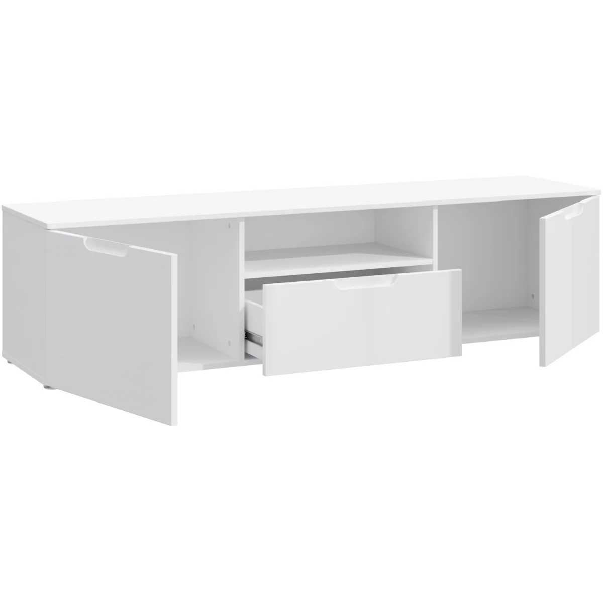 Sienna TV Unit  in White/White High Gloss - White – image 5