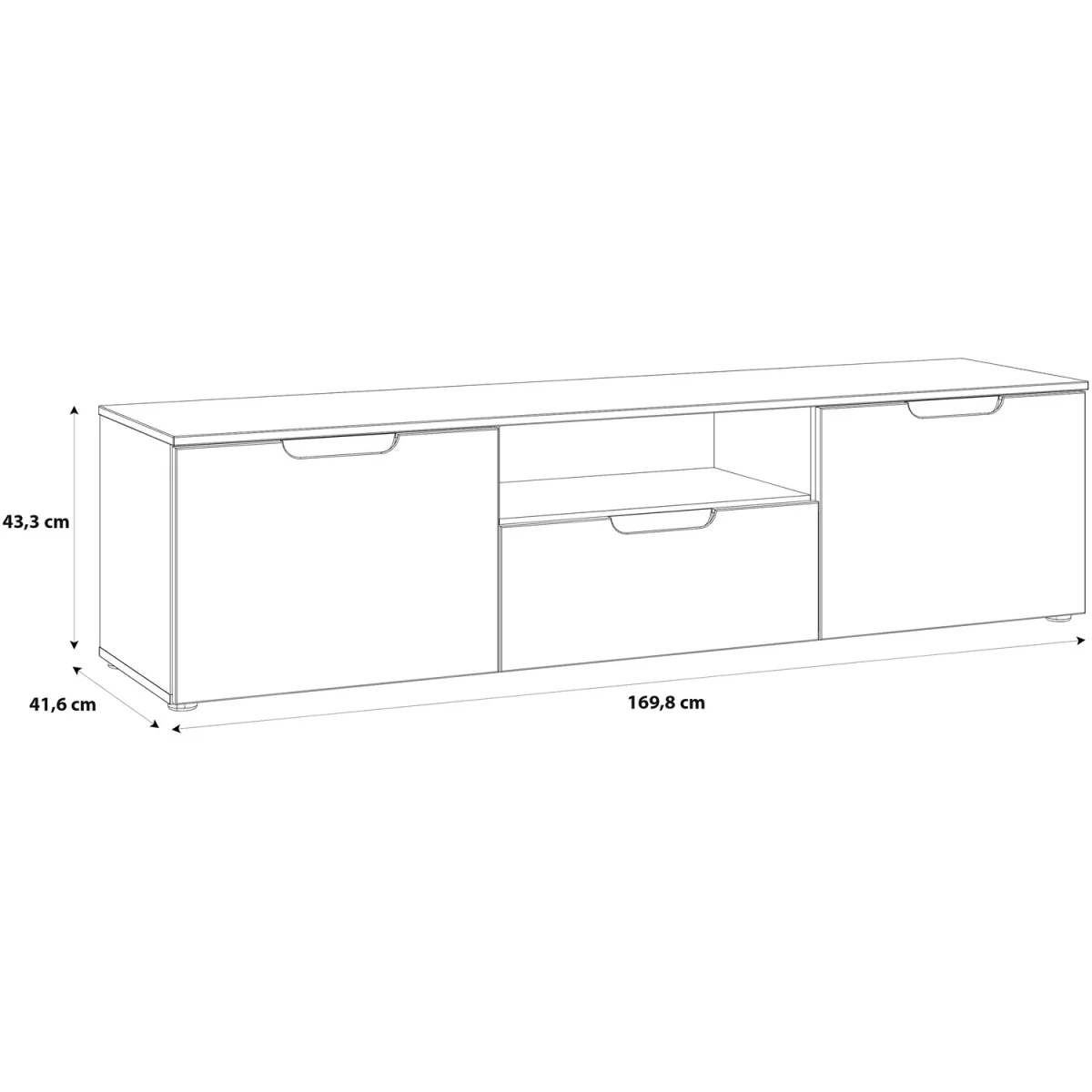 Sienna TV Unit  in White/White High Gloss - White – image 7