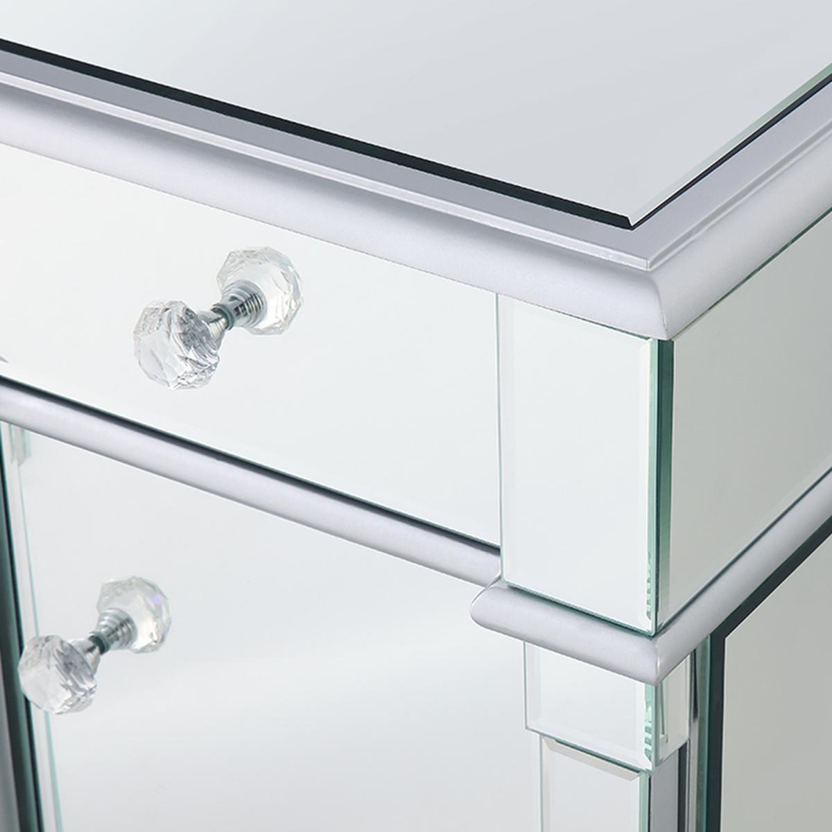 Silver Mirrored Medium TV Entertainment Unit - Silver – image 2