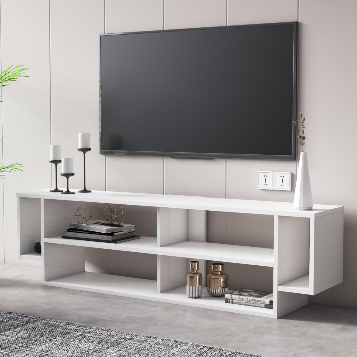 Marconi Modern White TV Stand and Media Console - White – image 2