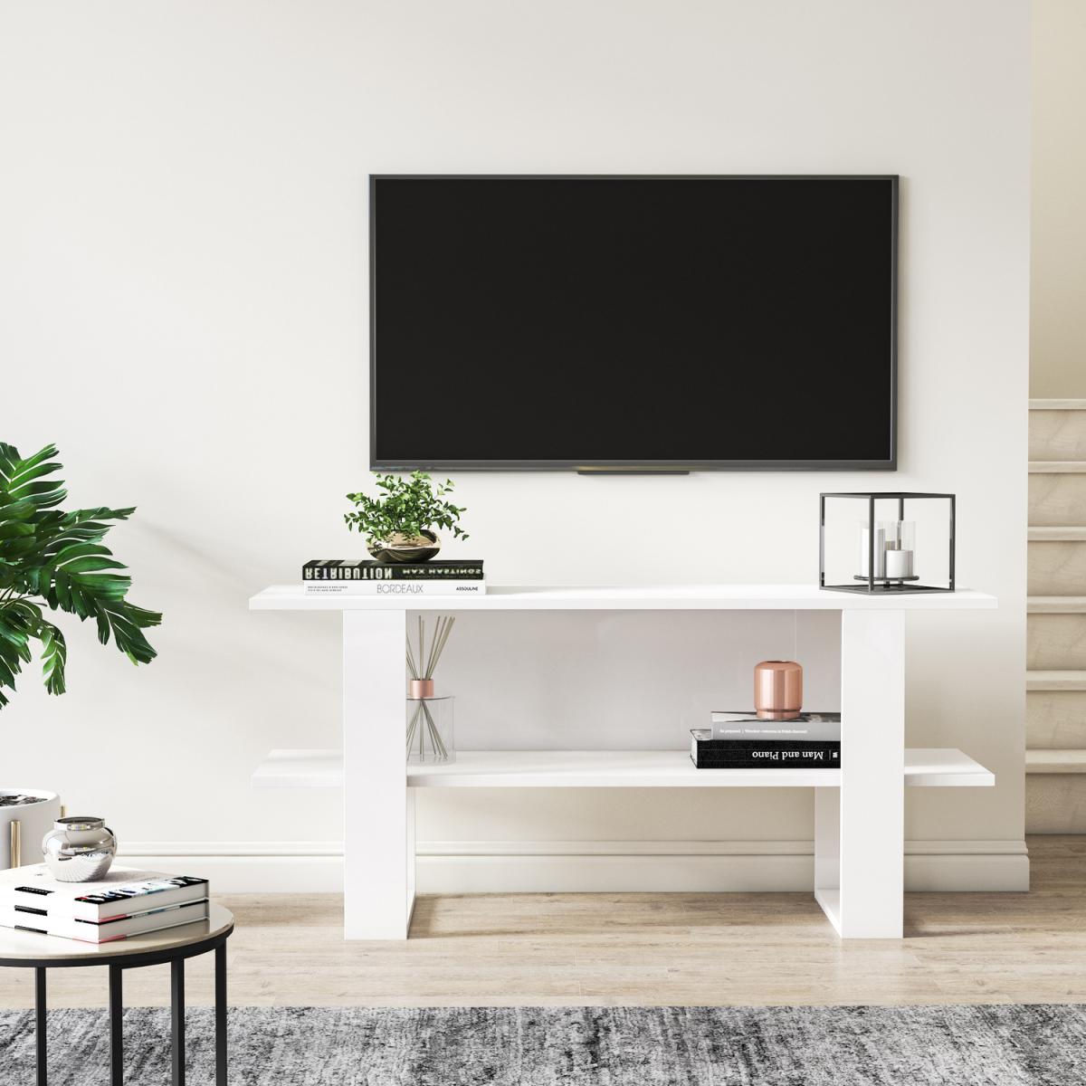Corneila TV Stand - White - White – image 2