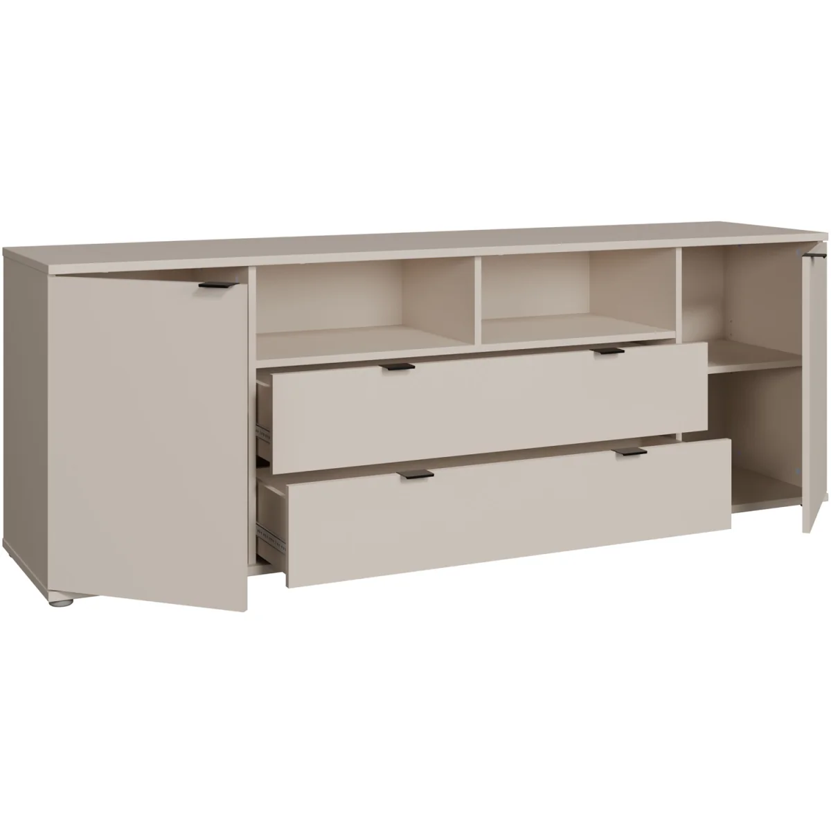 Ganymede Wide TV Unit with Open Shelving, 2 Drawers & 2 Doors - Sand – image 22