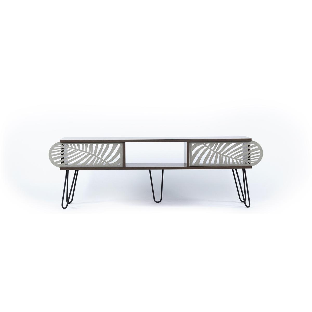 Illia Maxi TV Stand 150 cm Walnut Top and Black Leg - Walnut – image 3