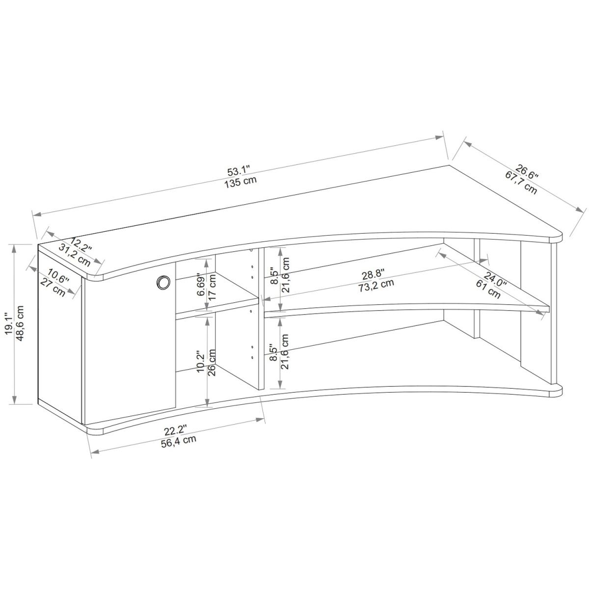 Dion Corner TV Stand Entertainment Center - Atlantic Pine & Anthracite – image 5