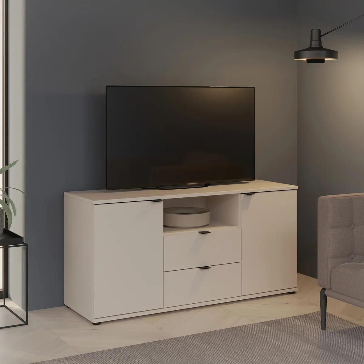 Ganymede TV Unit with Open Shelf, 2 Drawers & 2 Doors - Terracotta – image 11