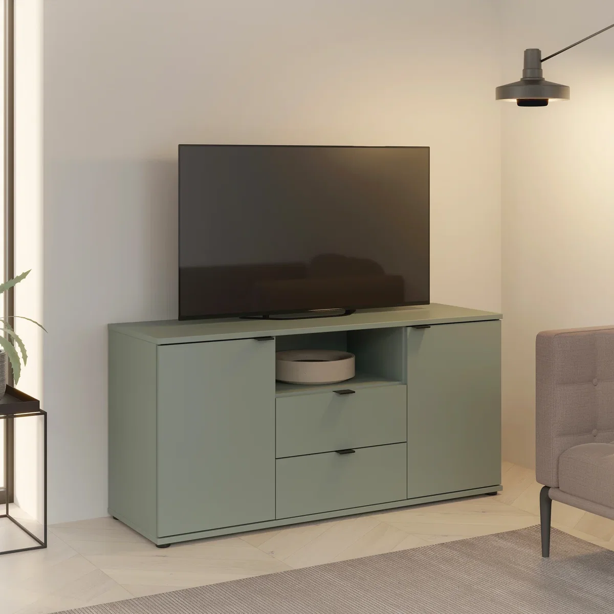Ganymede TV Unit with Open Shelf, 2 Drawers & 2 Doors - Terracotta – image 16