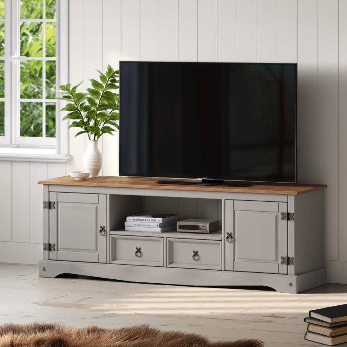 Corona Large Widescreen TV Unit - Grey