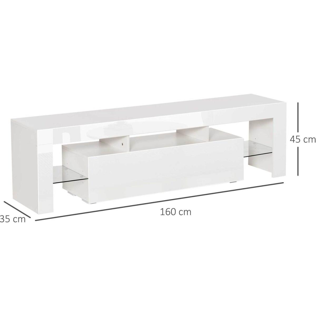 High Gloss TV Stand Cabinet with LED RGB Lights, Remote Control - Black – image 12
