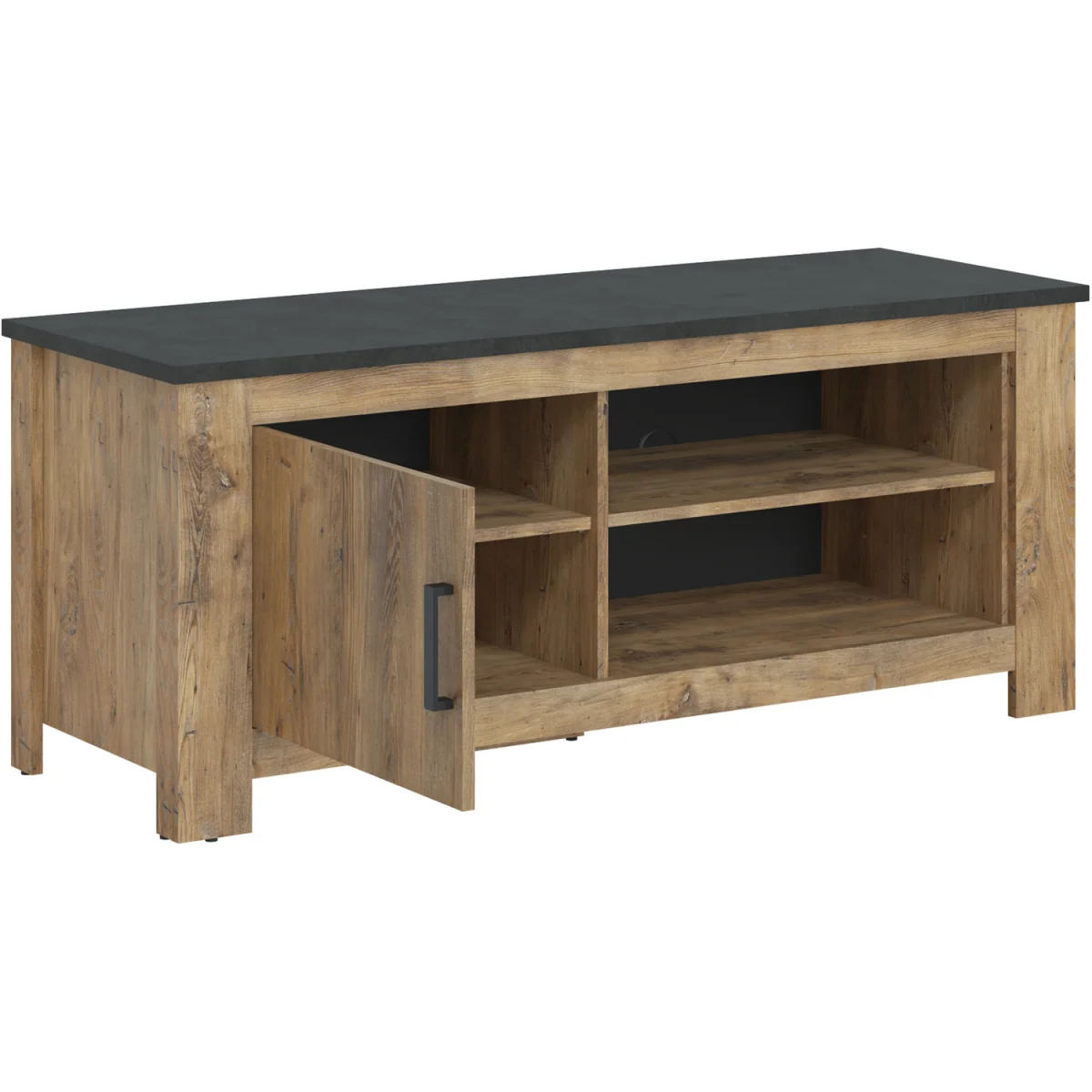 Rapallo 1 Door 138 cm TV Cabinet in Chestnut and Matera Grey - Chestnut & Matera Grey – image 5