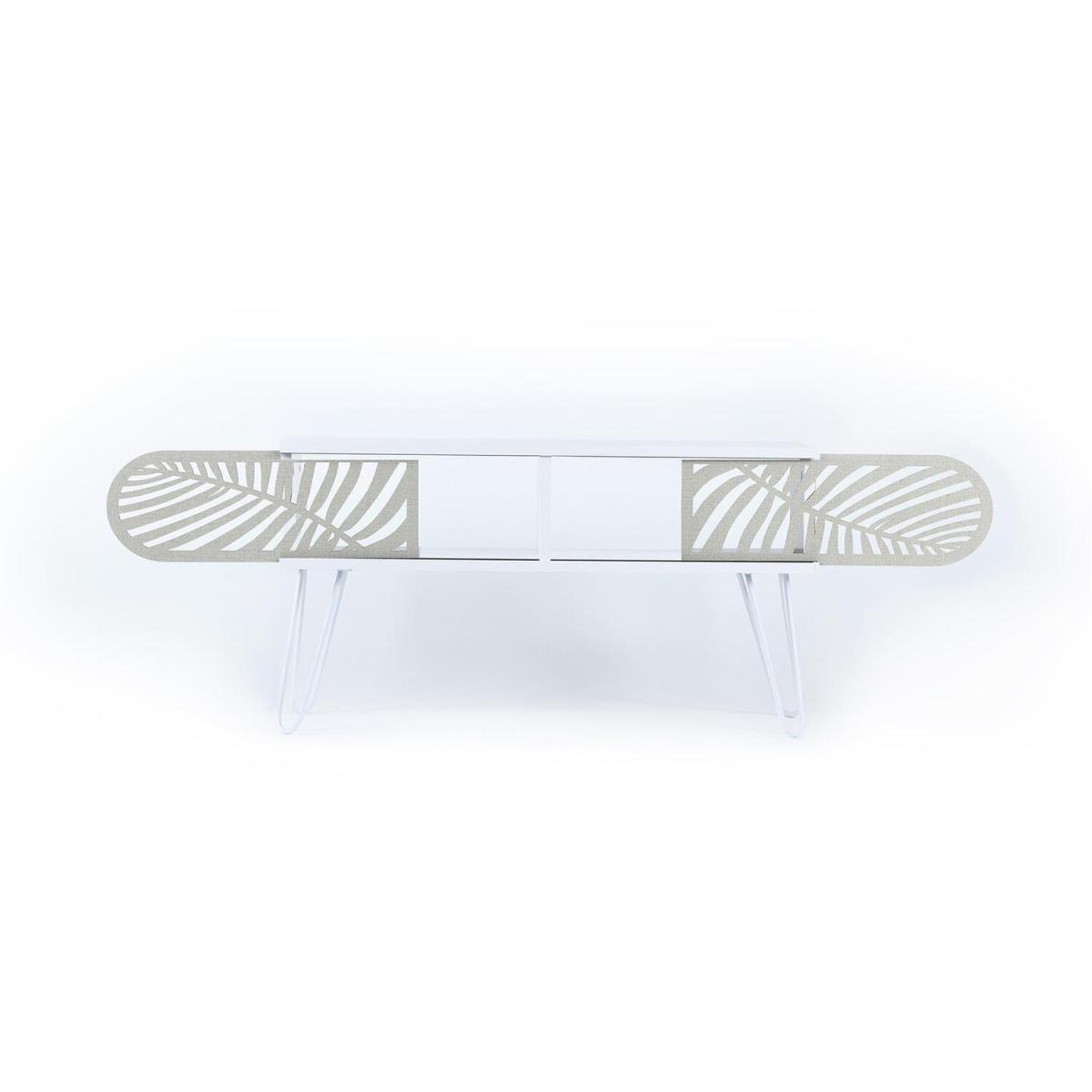 Illia Maxi TV Stand, TV Table 106x30x48 cm - White – image 3