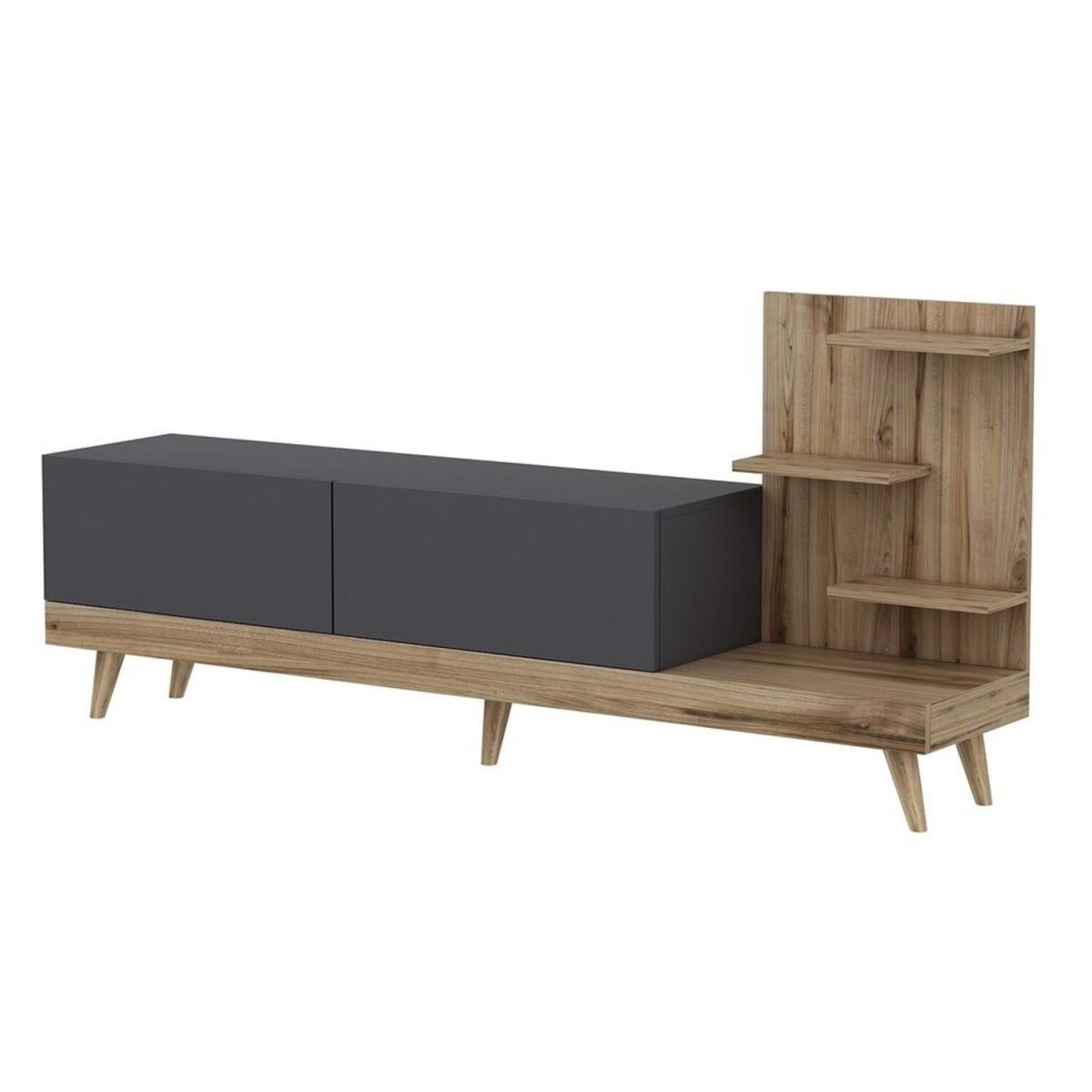 Dizayn TV Unit - Walnut, Anthracite – image 2