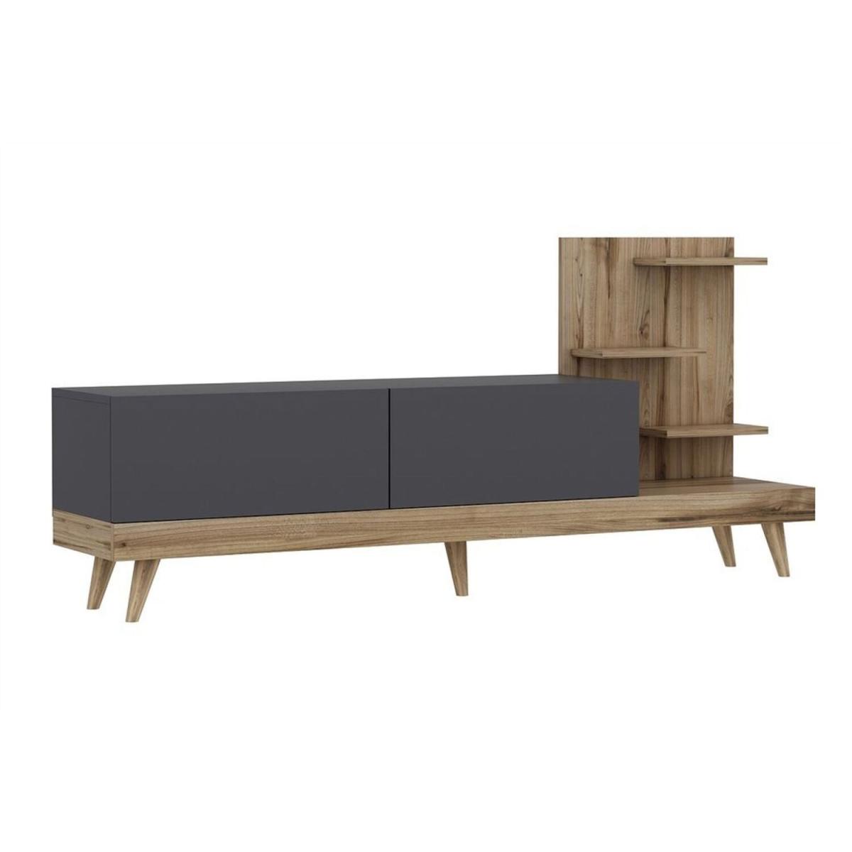 Dizayn TV Unit - Walnut, Anthracite – image 3