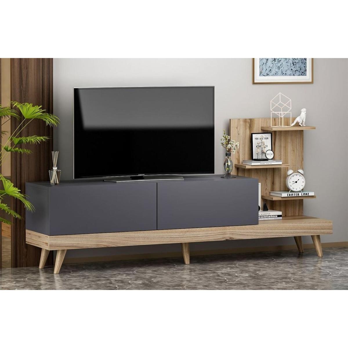 Dizayn TV Unit - Walnut, Anthracite – image 5