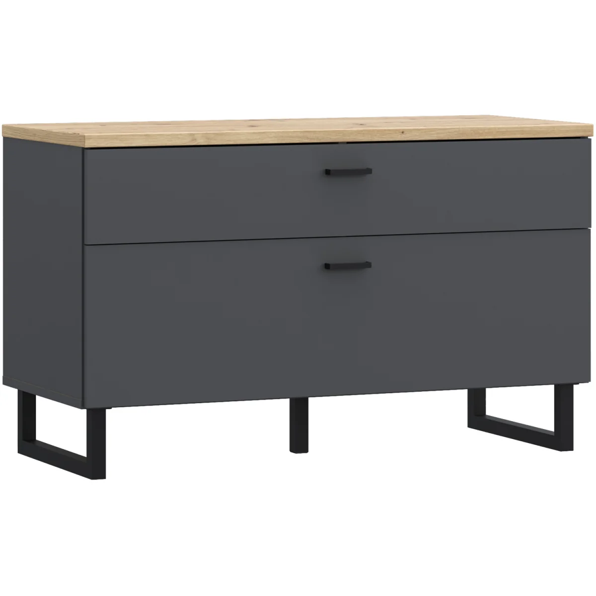 Klara TV Unit with 1 Drawer 1 Flip Door in Grey and Oak - Grey & Oak – image 3