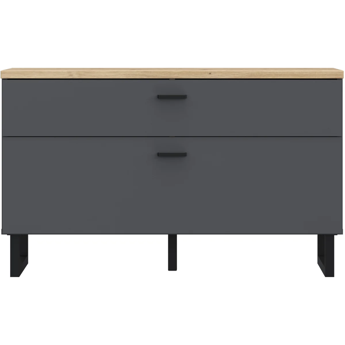 Klara TV Unit with 1 Drawer 1 Flip Door in Grey and Oak - Grey & Oak – image 4