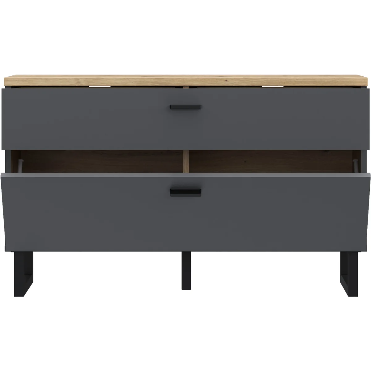 Klara TV Unit with 1 Drawer 1 Flip Door in Grey and Oak - Grey & Oak – image 5