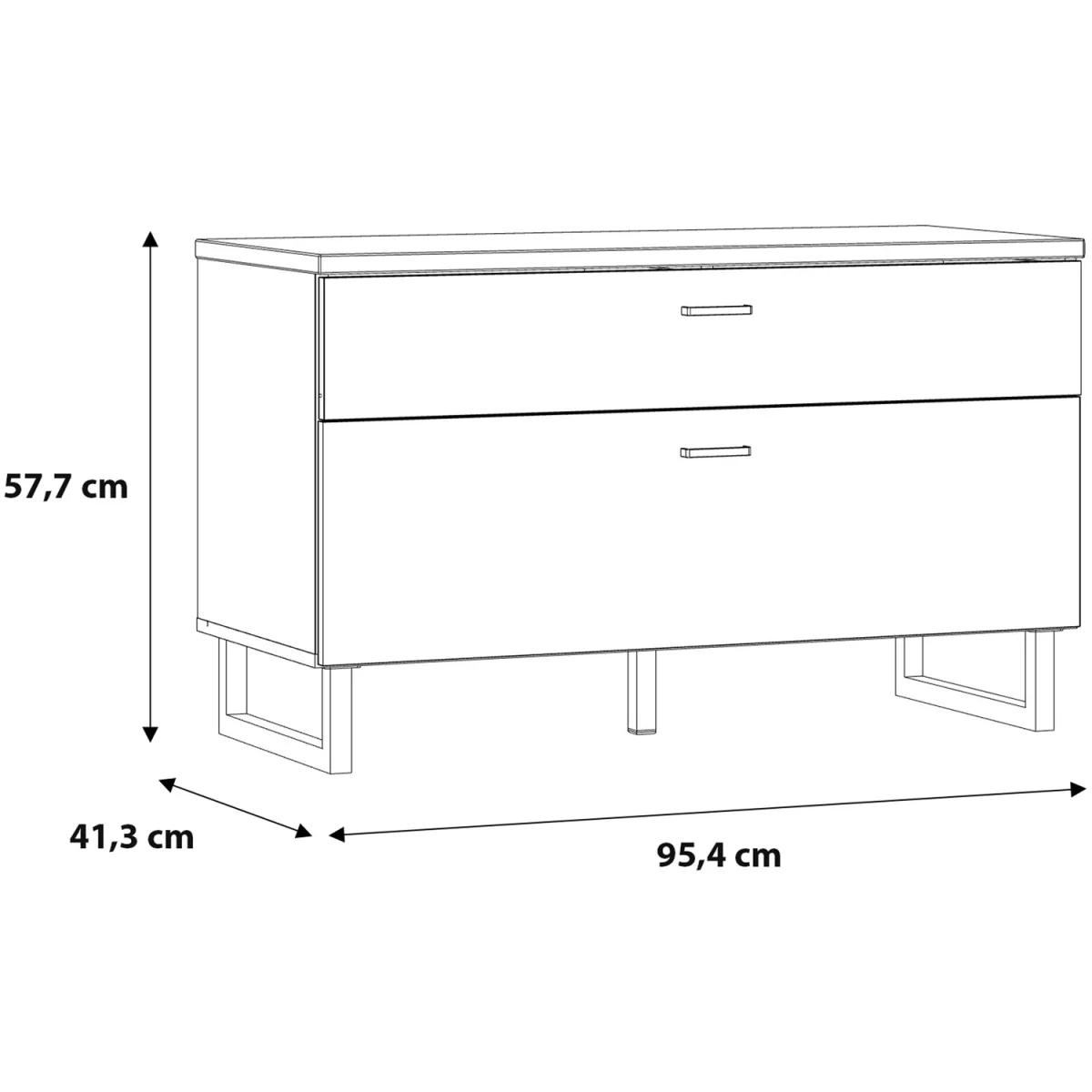 Klara TV Unit with 1 Drawer 1 Flip Door in Grey and Oak - Grey & Oak – image 6