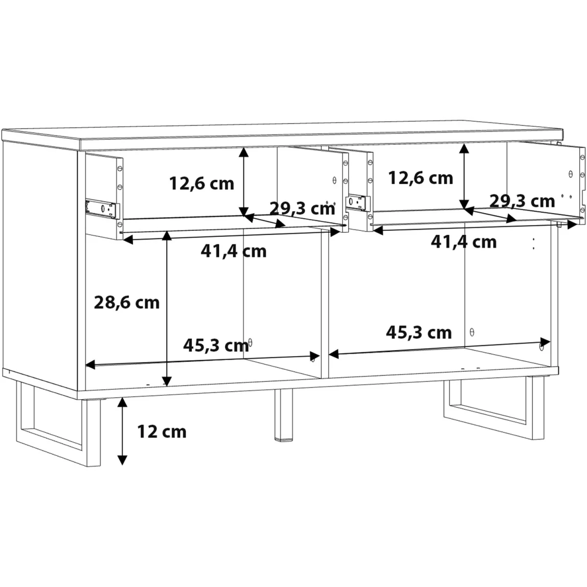 Klara TV Unit with 1 Drawer 1 Flip Door in Grey and Oak - Grey & Oak – image 7