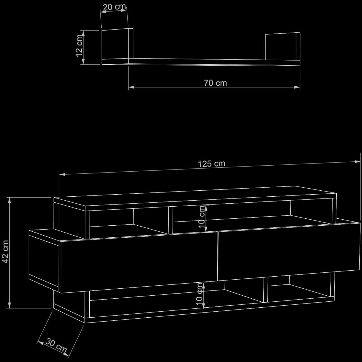 Rela Modern TV Stand Multimedia Centre TV Unit With Storage - Anthracite Grey – image 2