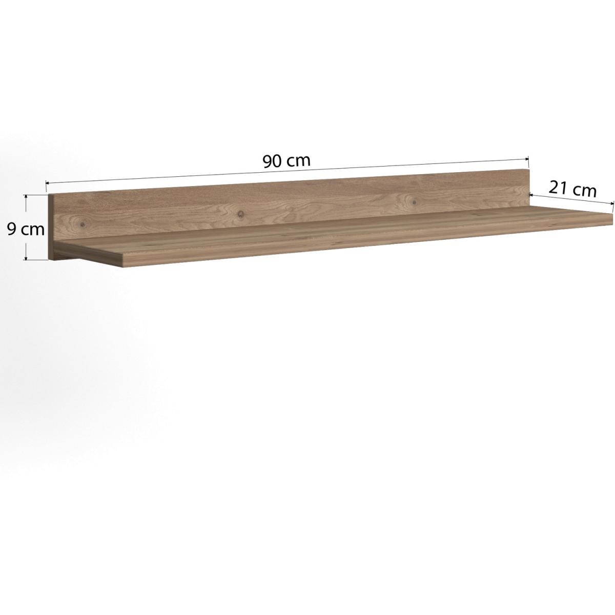 Vega TV Unit Upper Shelf, Decorative Wall Shelf - Varna Oak – image 2