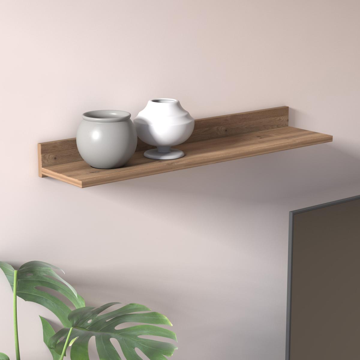 Vega TV Unit Upper Shelf, Decorative Wall Shelf - Varna Oak – image 3