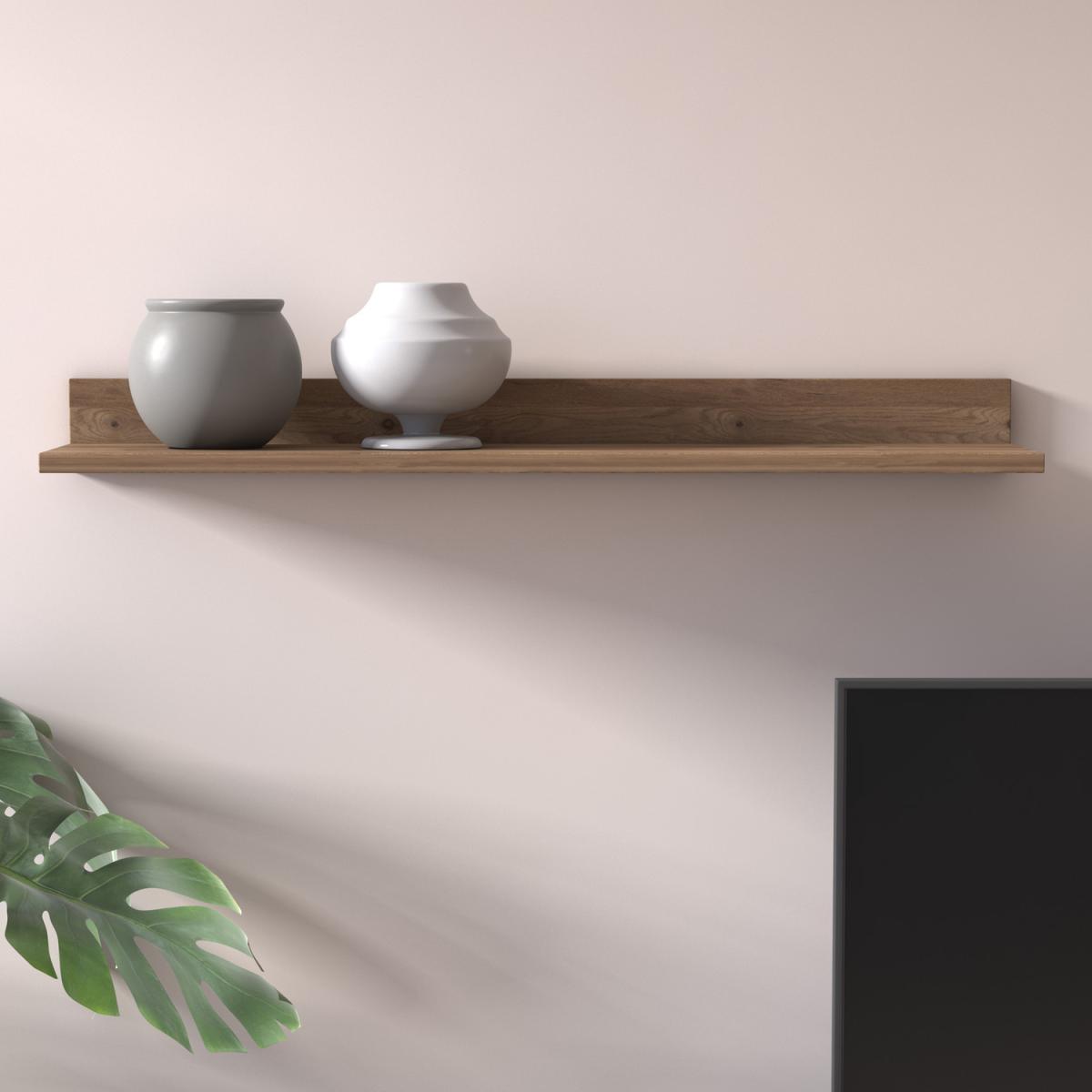 Vega TV Unit Upper Shelf, Decorative Wall Shelf - Varna Oak – image 4