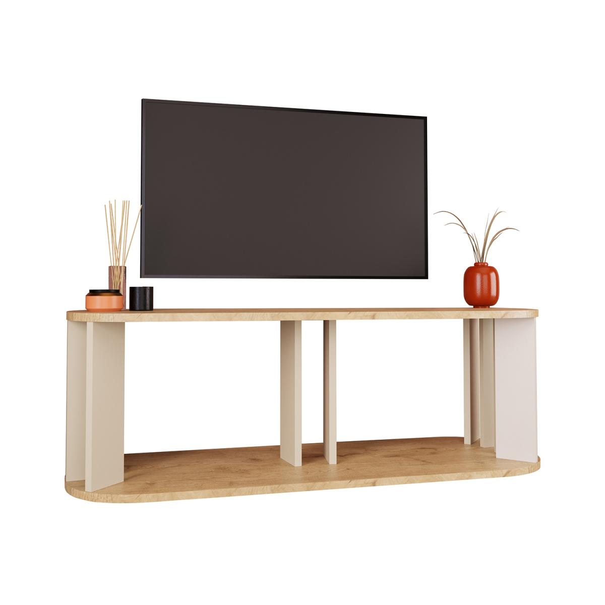 Ursula TV Stand 114 cm - Warm Oak and Grey
