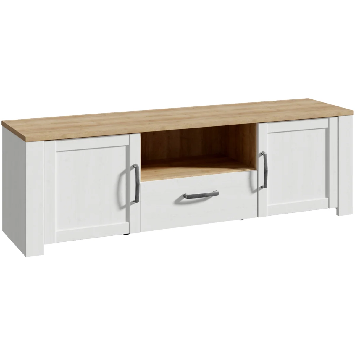 Bohol 2 Door 1 Drawer TV Unit - Riviera Oak & White – image 2
