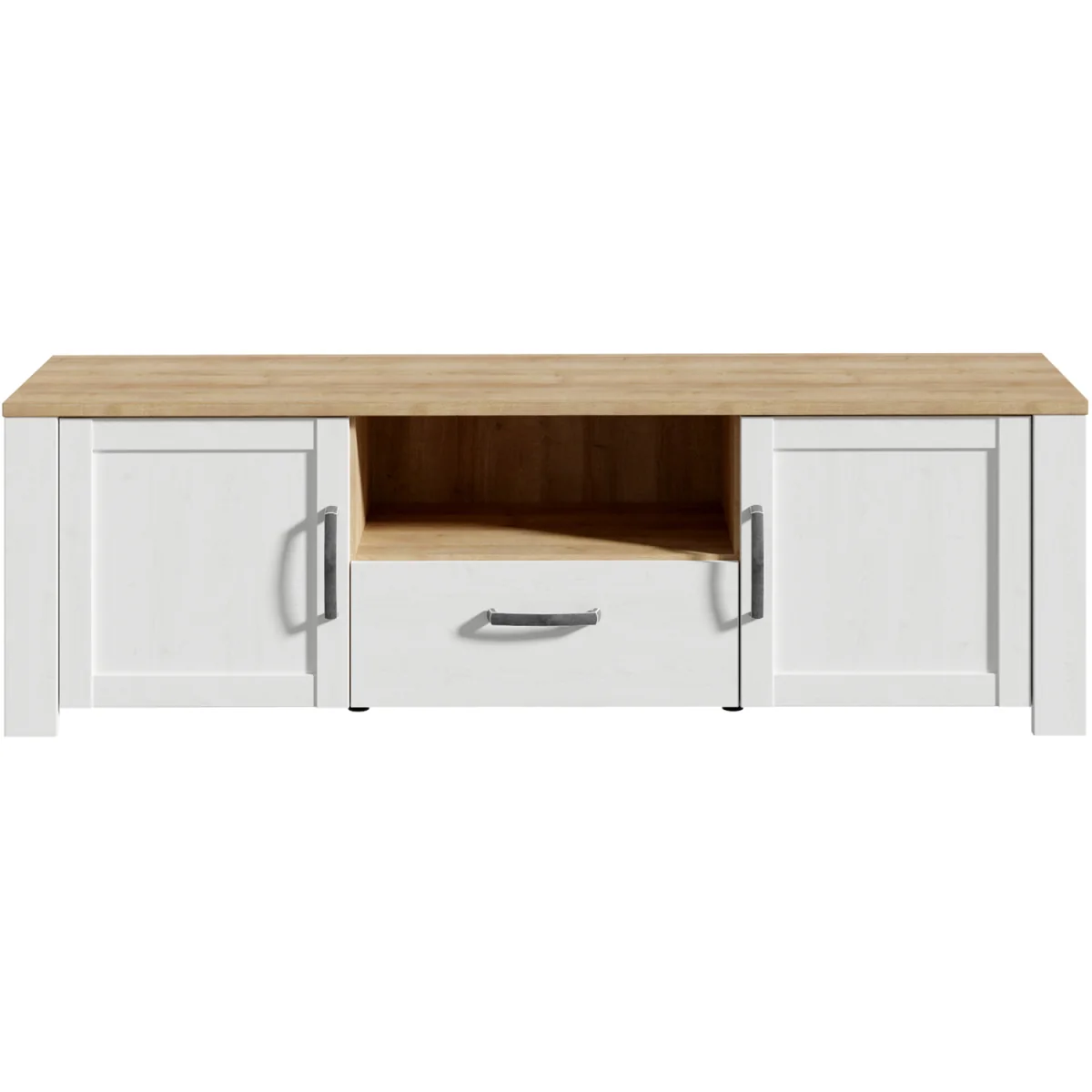 Bohol 2 Door 1 Drawer TV Unit - Riviera Oak & White – image 3