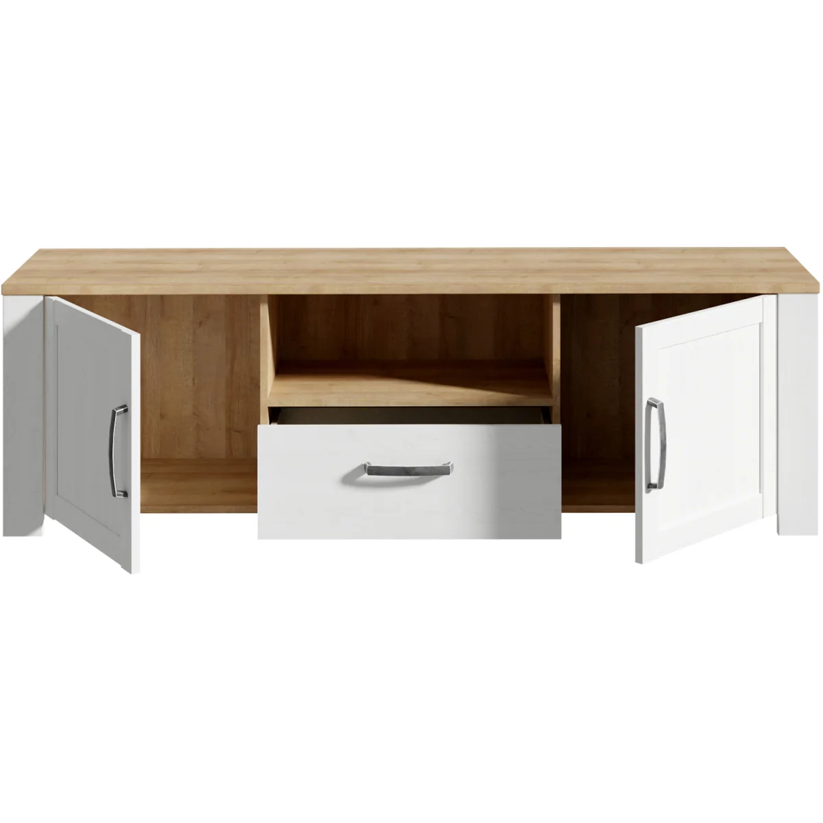 Bohol 2 Door 1 Drawer TV Unit - Riviera Oak & White – image 5