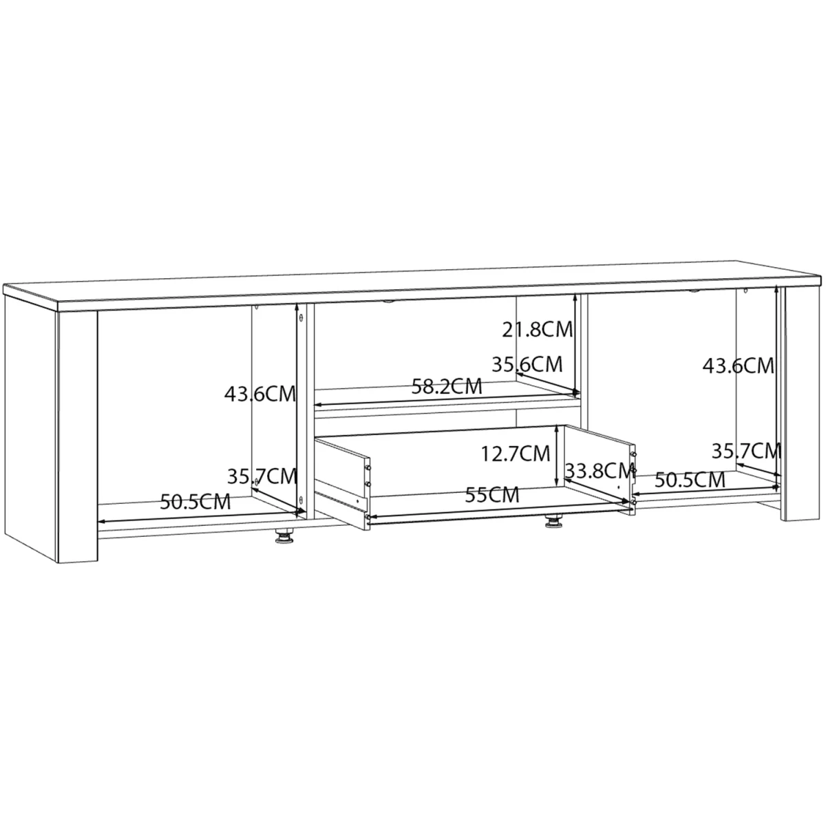 Bohol 2 Door 1 Drawer TV Unit - Riviera Oak & White – image 10