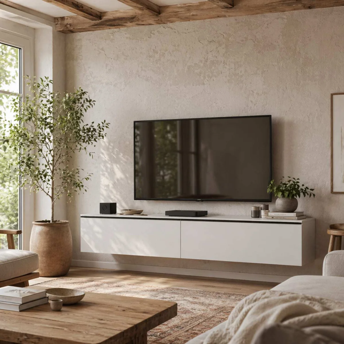 Disa 160cm High Gloss White Floating TV Cabinet - For TVs up to 70 inches – image 1