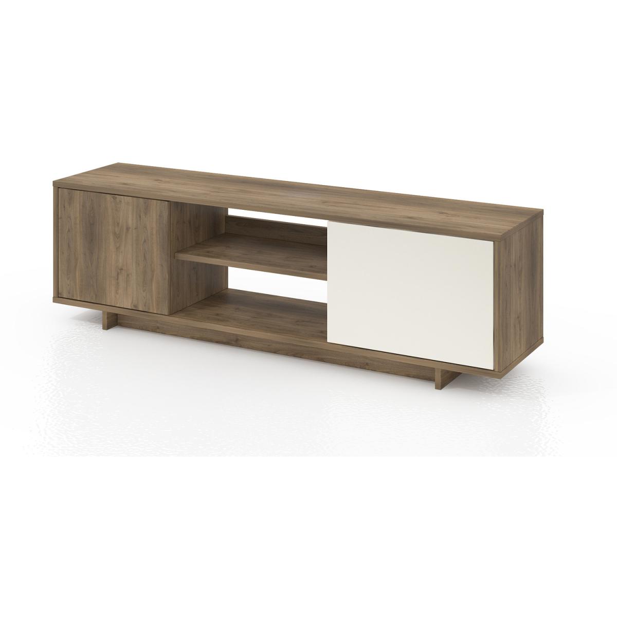 Garbatella Modern TV Stand and Media Console - White and Brown – image 3